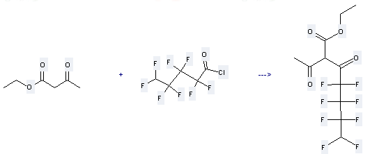 Pentanoyl chloride,2,2,3,3,4,4,5,5-octafluoro- can be used to produce 2-acetyl-4,4,5,5,6,6,7,7-octafluoro-3-oxo-heptanoic acid ethyl ester at the temperature of 10-15 °C